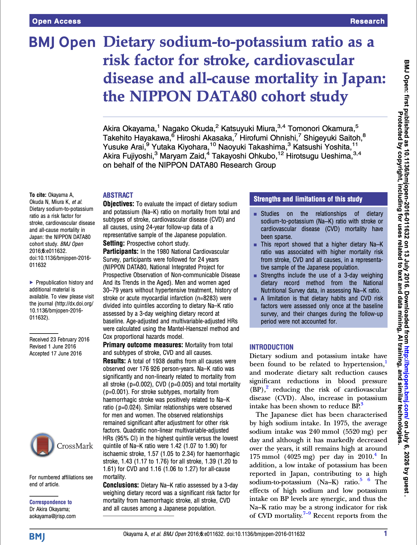 Front cover of hypertension in japan article Image of the front cover of the full case study