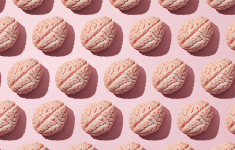 Pink brains in a pattern